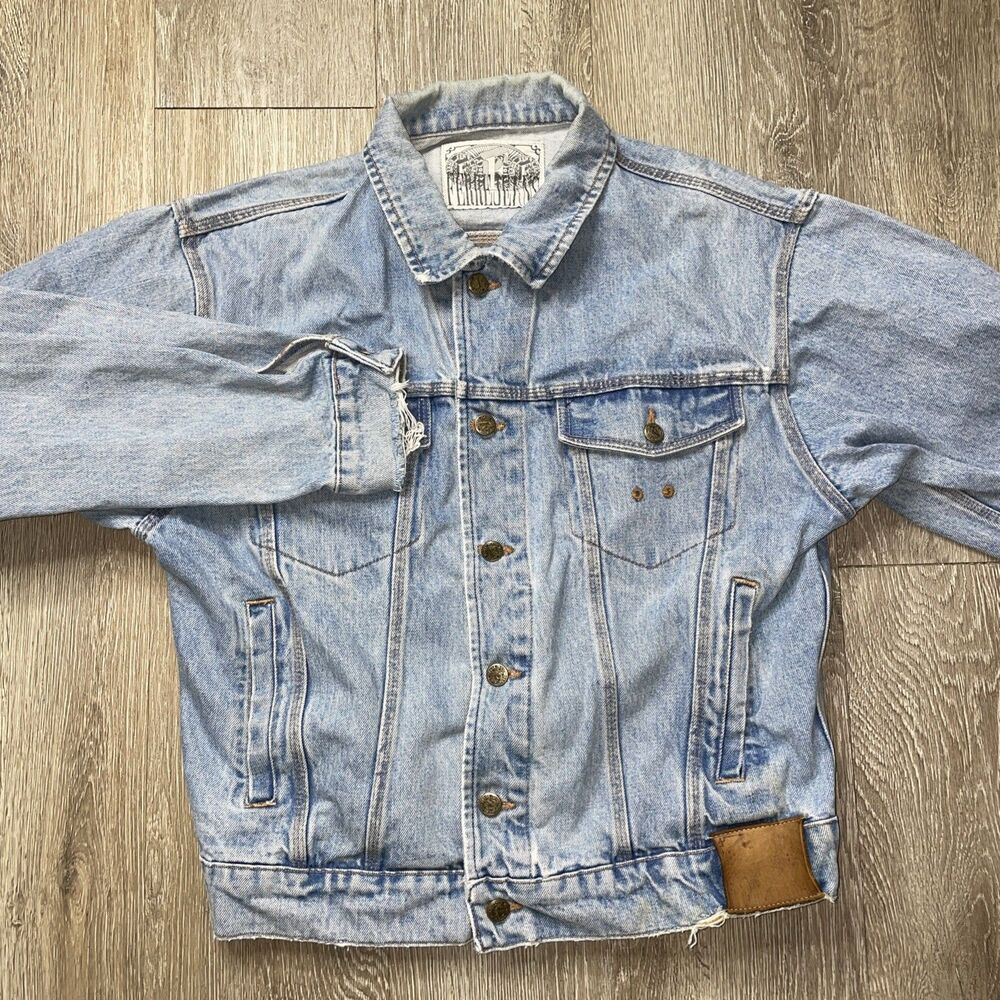 Vintage Ferre Jeans Denim Jacket Blue Size 40 Made In Italy